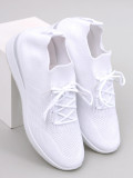Sneakers sportive bianche realizzate in tessuto elastico