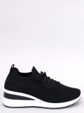 Sneakers sportive nere realizzate in tessuto elastico