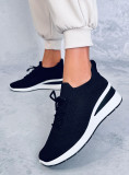 Sneakers sportive nere realizzate in tessuto elastico