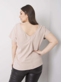 T-shirt beige plus size in cotone
