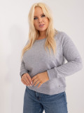 Pullover grigio plus size senza cappuccio