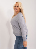 Pullover grigio plus size senza cappuccio