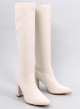 Stivali da donna panna con tomaia elastica