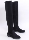 Stivali alti in pelle scamosciata di colore nero