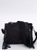 Borsa da donna con nappine nera