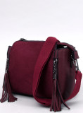 Borsa da donna con nappine rosso bordeaux
