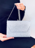 Borsa da donna color argento lucida
