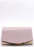 Elegante borsa decorata con zirconi rosa champagne