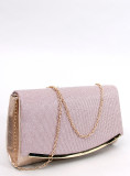 Elegante borsa decorata con zirconi rosa champagne