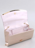 Elegante borsa decorata con zirconi rosa champagne