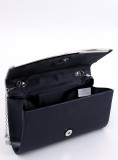 Elegante borsa decorata con zirconi nera