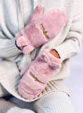 Guanti in peluche rosa
