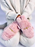 Guanti in peluche rosa