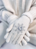 Guanti da donna SNOWFLAKE color ecrù