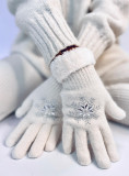 Guanti da donna SNOWFLAKE color ecrù