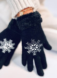 Guanti da donna SNOWFLAKE color nero