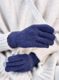 Guanti basic da donna blu scuro