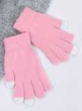 Guanti basic da donna rosa