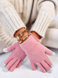 Guanti basic da donna rosa