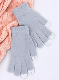 Guanti basic da donna grigio chiaro