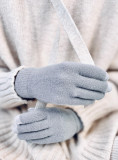 Guanti basic da donna grigio chiaro