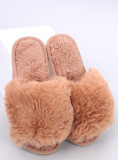 Ciabatte in pelliccia marrone cammello