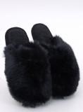 Pantofole con pelliccia artificiale nere