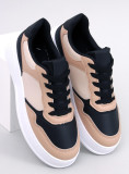 Sneakers con suola alta beige/nero