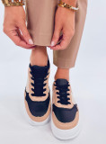 Sneakers con suola alta beige/nero
