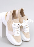 Sneakers con tacco nascosto beige