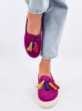Espadrillas slip-on fucsia con frange