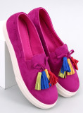 Espadrillas slip-on fucsia con frange
