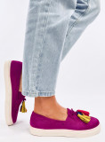 Espadrillas slip-on fucsia con frange