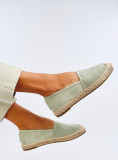 Espadrillas di tela verde chiaro