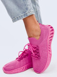Sneakers realizzate in tessuto elastico rosa fucsia