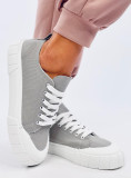 Sneakers da donna in tela grigie
