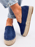 Espadrillas blu in pelle scamosciata traforata