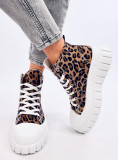 Sneakers platform con stampa leopardata
