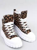 Sneakers platform con stampa leopardata