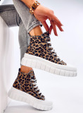 Sneakers platform con stampa leopardata