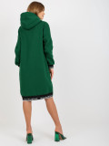 Felpa lunga con zip Mayar, verde scuro