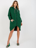 Felpa lunga con zip Mayar, verde scuro