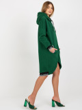 Felpa lunga con zip Mayar, verde scuro