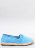 Espadrillas in pelle scamosciata blu con strass