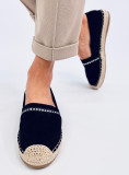 Espadrillas in pelle scamosciata nere con strass