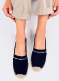 Espadrillas in pelle scamosciata nere con strass