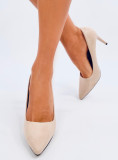 Décolleté in camoscio beige chiaro
