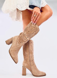 Stivali beige traforati HOUSTON