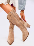 Stivali beige traforati HOUSTON