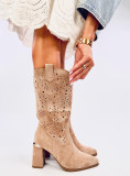 Stivali beige traforati HOUSTON